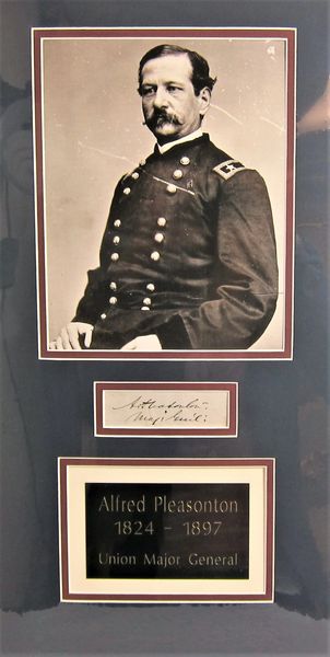 Clip Signature of Union Major General Alfred Pleasonton with Rank of Major General