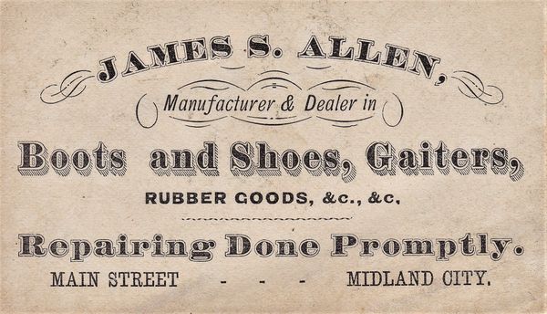 Civil War Business Card / SOLD