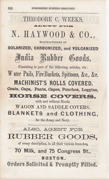 Advertisement for Theodore Weeks / SOLD