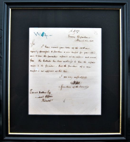 Salmon Portland Chase Autographed Letter on Rice Paper Dated 1862 / Sold