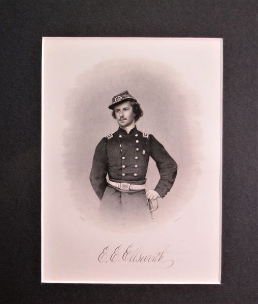 Steel Engraving of Elmer E. Ellsworth by Matthew Brady / SOLD