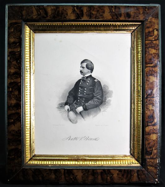 Union General Nathaniel Prentiss Banks Brady Based Engraving