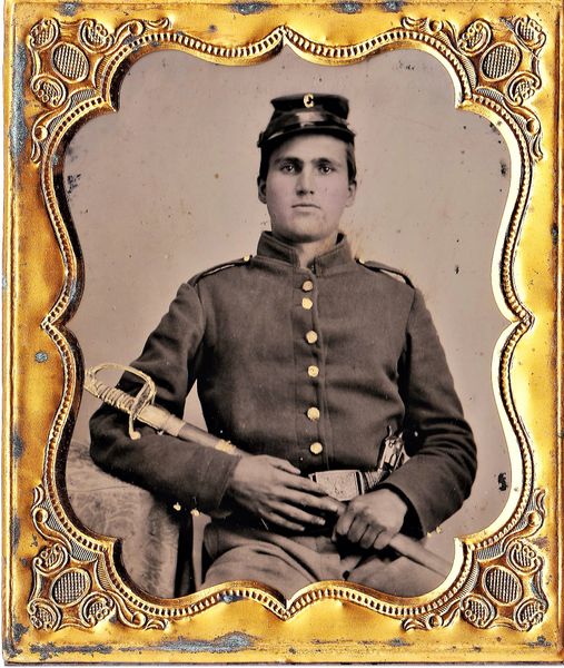 1/6th Plate Tintype of Cavalryman