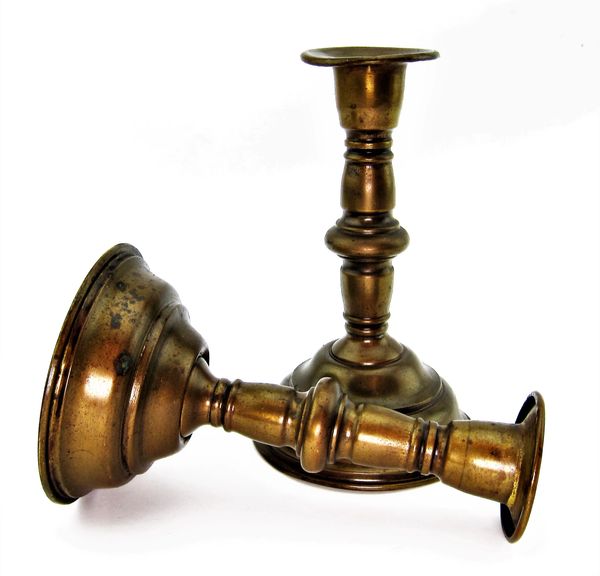 Pair of Civil War Era Brass Candle Sticks / Sold