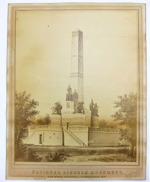 National Lincoln Monument Albumen Photograph