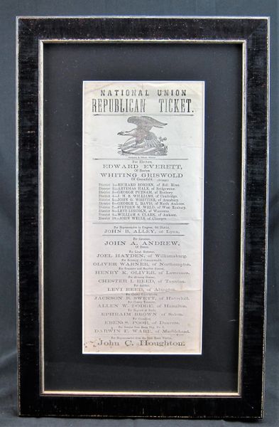 National Union Republican Ticket For Presidential Electors Edward Everett and Whitting Griswold of Massachusetts / SOLD