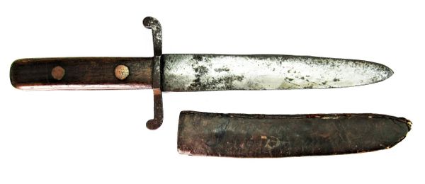 Confederate Side Knife with Inscribed Sheath / SOLD