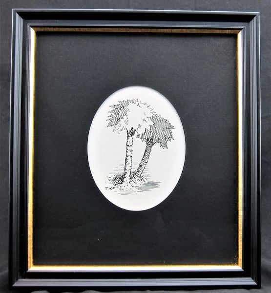 Pen and Ink Palmetto Tree, by Samuel Prescott, New Hampshire Volunteers