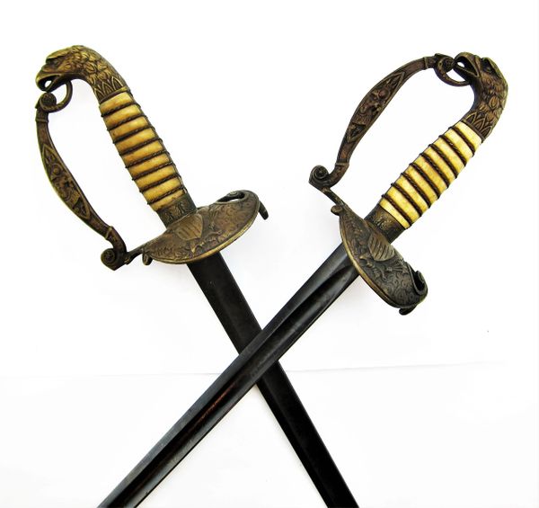 Pair of Handsome Ca. 1835-1840 Eagle Pommel US Swords / SOLD