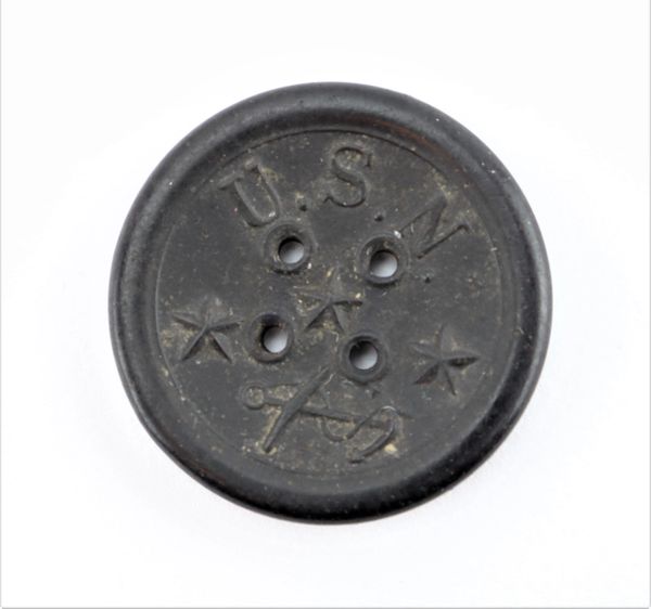 U.S.N. Hard Rubber Button / SOLD