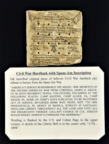 Civil War Hardtack with Span-Am Inscription / Sold