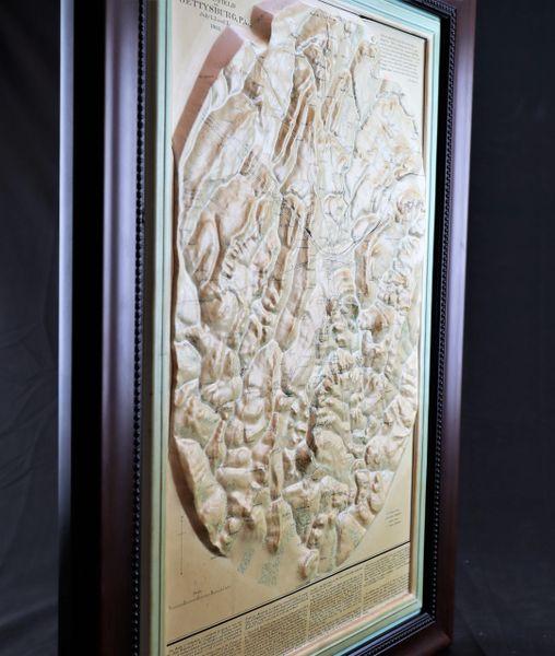 Topographical Relief Map Of The Battlefield Of Gettysburg PA July 1   Rs=w 600,h 600