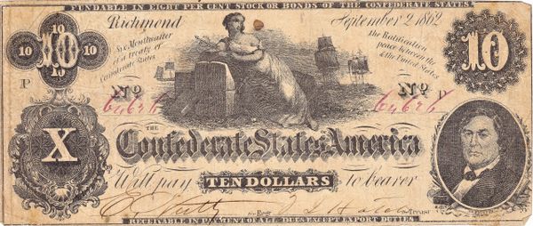 $10 Confederate Bank Note