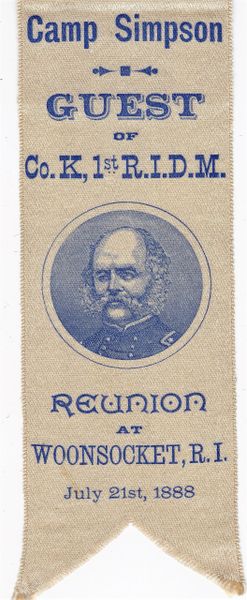 G.A.R. Ribbon with General Burnside/Sold