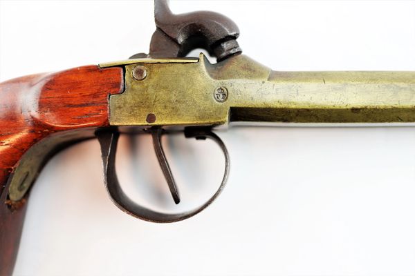 Brass Double Barrel Pistol  Civil War Artifacts - For Sale in