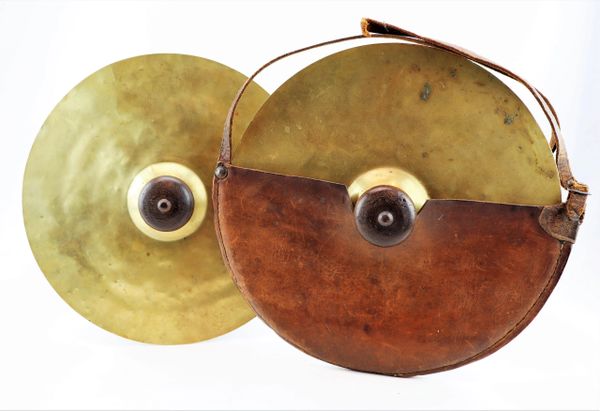 Civil War Cymbals with Original Leather Case / SOLD
