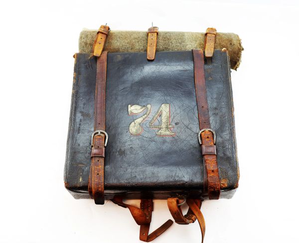 Rare Short's Patent Backpack with all Straps and Blanket! 74th New York Infantry