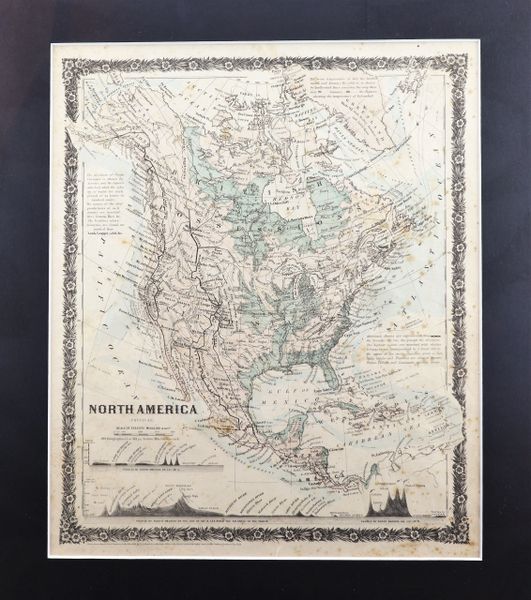 Map of North America 1858 Joseph Hutchins Colton