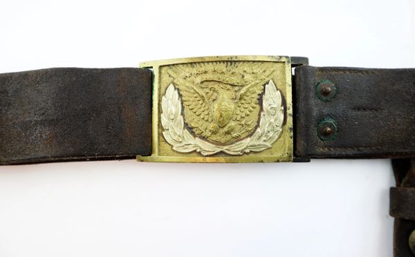 American Civil War Cavalry Buff Sword Belt - Waterloo Militaria