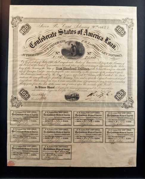 Confederate $100 Bond / SOLD