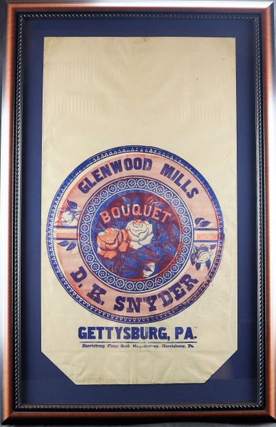 Original Paper Flour Sack, D.K. Snyder Company of Gettysburg, Pa.