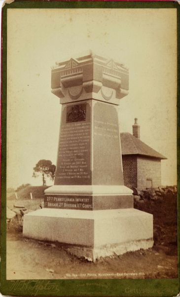 Cabinet Card Albumen of the 27th PA Infantry Monument / Sold