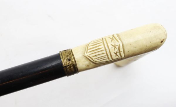 Civil War Cane with Patriotic Bone Handle / SOLD