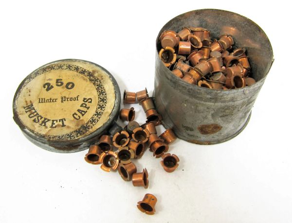 Musket Cap Tin With Caps / SOLD