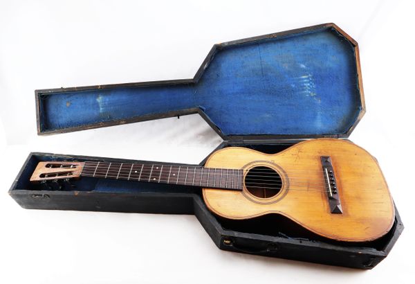 Civil War Guitar with Original Coffin Case / Sold