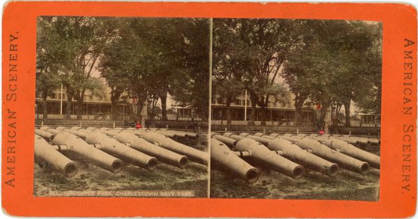 Stereoview of Cannons Ordnance Park, Charlestown Navy Yard