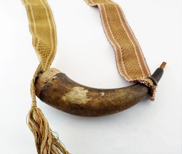 Powder horn with bandolier strap  National Museum of the American Indian