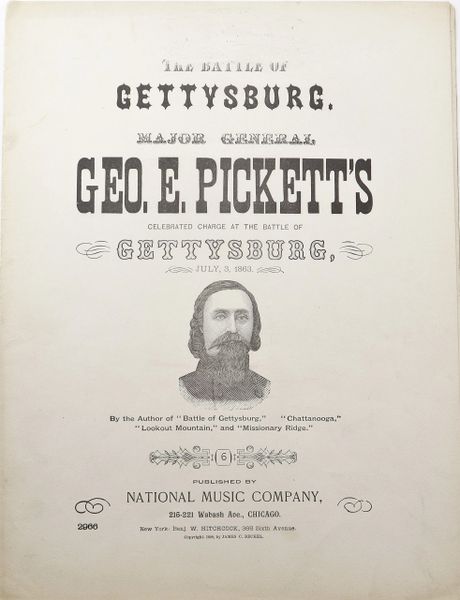 General George E. Pickett Song Sheet, Battle of Gettysburg / Sold