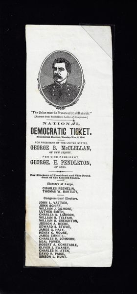 Presidential Electoral Democratic ballot for George McClellan and George Pendleton / Sold