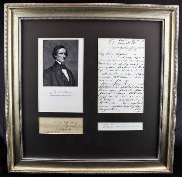 Autograph of Jefferson Davis while Confined in Prison / Sold