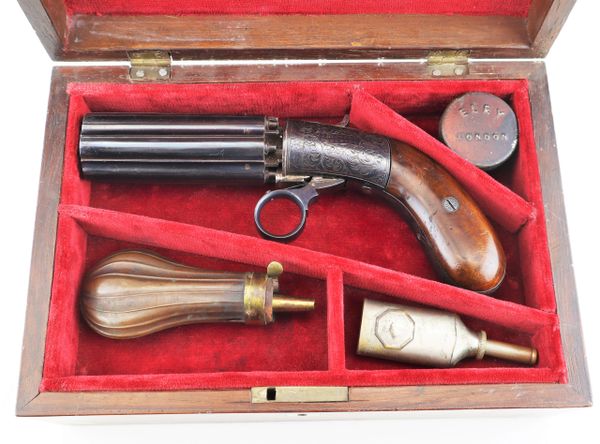 J.R. Cooper Patent Six-Shot Percussion Pepperbox Revolver / SOLD