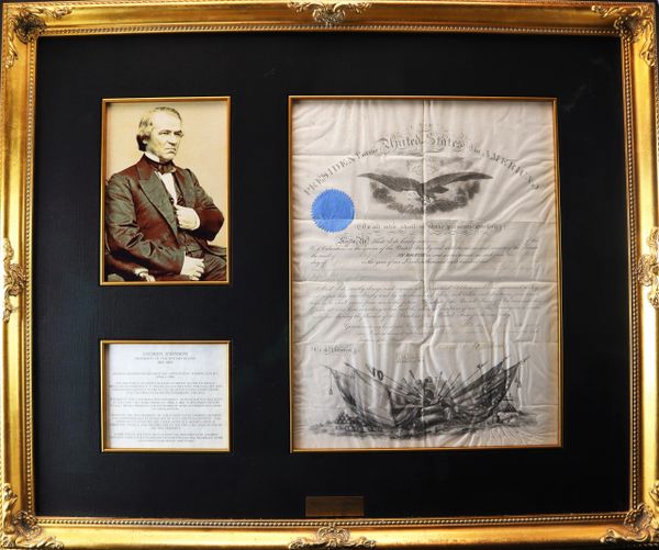 President Andrew Johnson Signed Military Appointment Dated April 17, 1865