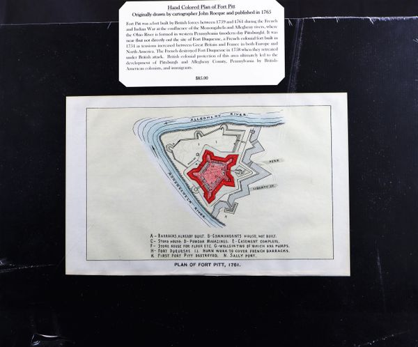 Hand Colored Plan of Fort Pitt