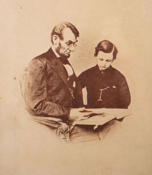 “Abraham Lincoln and Tad Reading” / SOLD