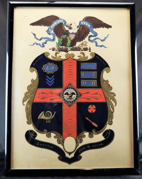 Officer’s Escutcheon Captain John W. Craig 12th and 58th Illinois / SOLD