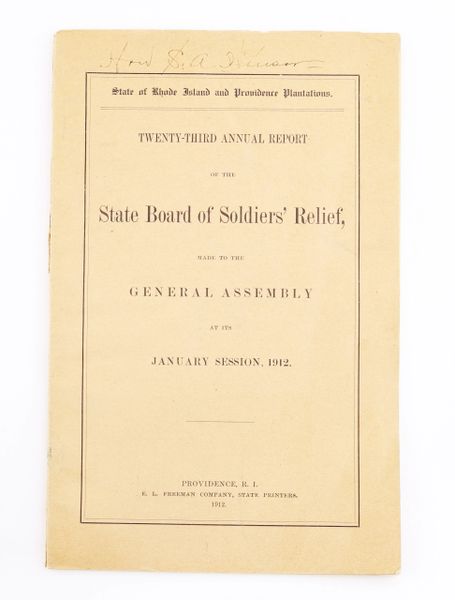 State Board of Soldier Relief Booklet