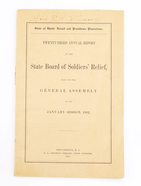 State Board of Soldier Relief Booklet