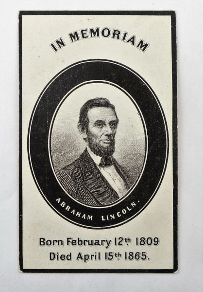 Abraham Lincoln Mourning Card / SOLD