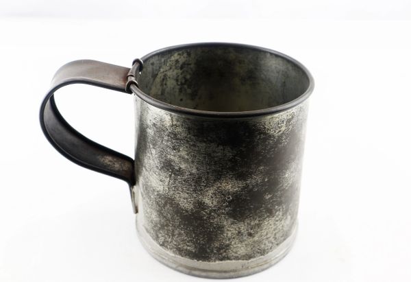 Civil War Regulation Coffee Cup with Etched Partial ID / SOLD