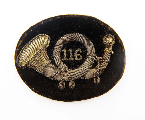 Officer's Embroidered Hat Insignia 116th Pennsylvania Infantry, Irish Brigade / SOLD