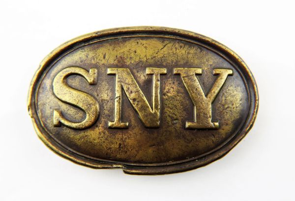 New York “S.N.Y.” Belt Buckle Battle of Fredericksburg, VA / SOLD