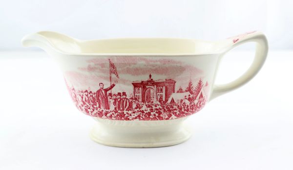 Lincoln’s Gettysburg Address Gravy Boat by Homer Laughlin China Company / SOLD