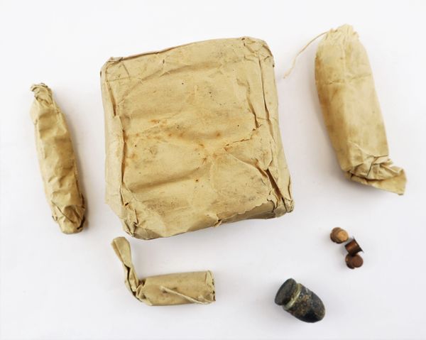 Contents of a Civil War Paper Cartridge Pack / SOLD