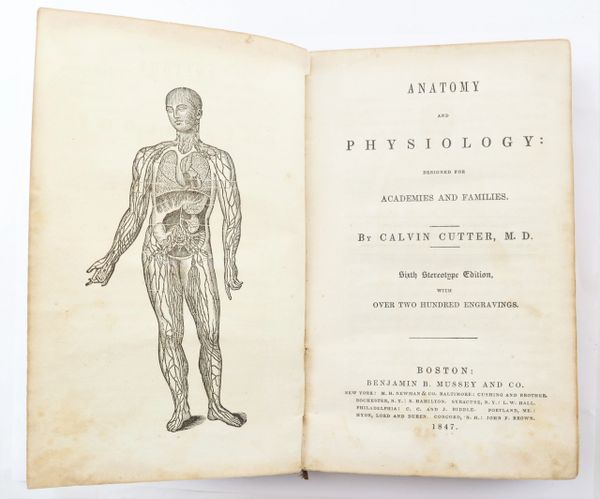 1847 Anatomy and Physiology Medical Textbook / SOLD