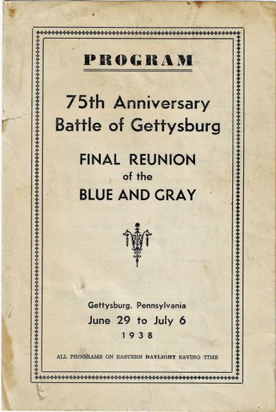 Program from the 75th Anniversary of the Battle of Gettysburg / SOLD