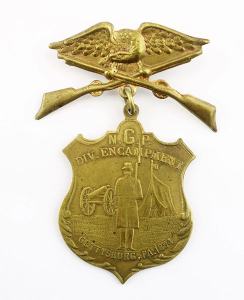 1894 Pennsylvania National Guard Gettysburg Encampment Badge / SOLD
